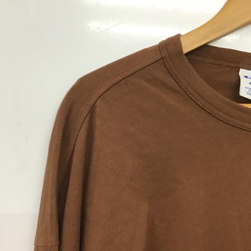 チャンピオン Champion Tシャツ 長袖 長袖カットソー プリントカットソー クルーネック 4L ロゴ、文字 茶 / ブラウン / brown メンズ USED 古着 中古 10160265