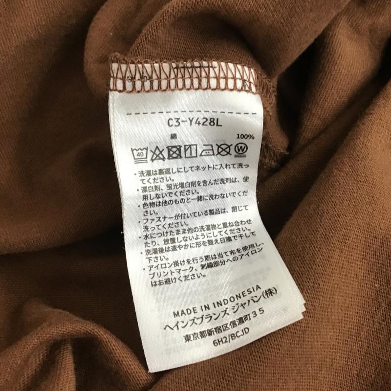 チャンピオン Champion Tシャツ 長袖 長袖カットソー プリントカットソー クルーネック 4L ロゴ、文字 茶 / ブラウン / brown メンズ USED 古着 中古 10160265