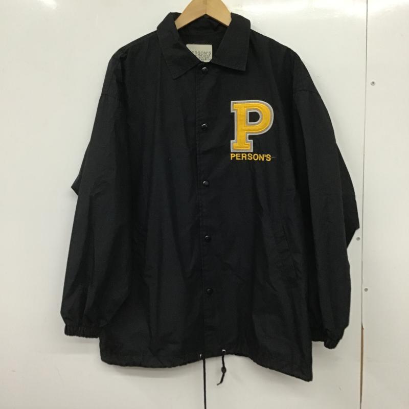 パーソンズ PERSON S ジャケット、上着 ジャンパー、ブルゾン カジュアルジャケット フロントボタン アウター ロゴ、文字 黒 / ブラック / black メンズ USED 古着 中古 10160267