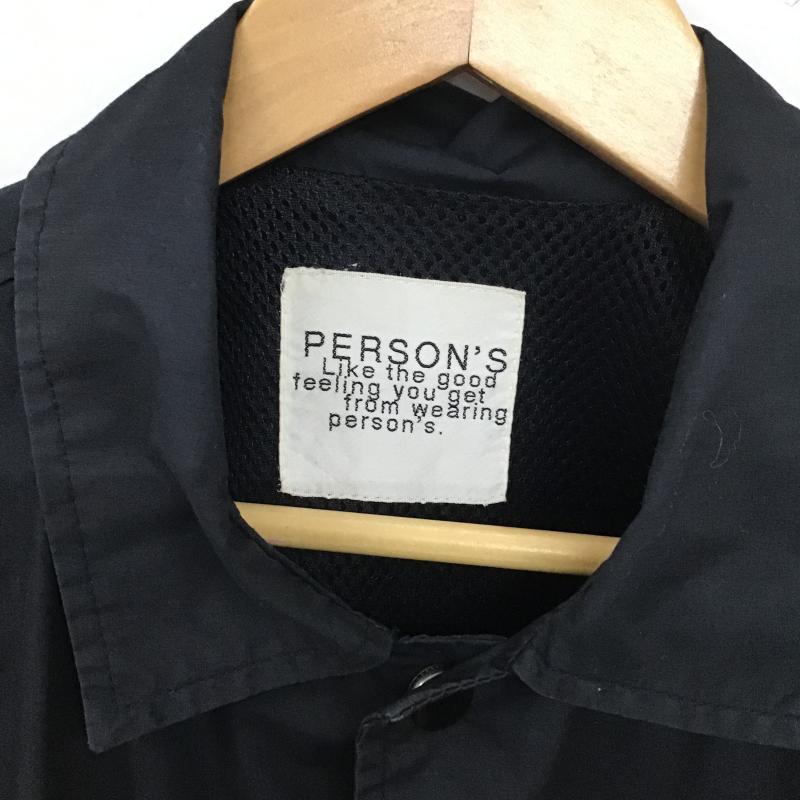 パーソンズ PERSON S ジャケット、上着 ジャンパー、ブルゾン カジュアルジャケット フロントボタン アウター ロゴ、文字 黒 / ブラック / black メンズ USED 古着 中古 10160267