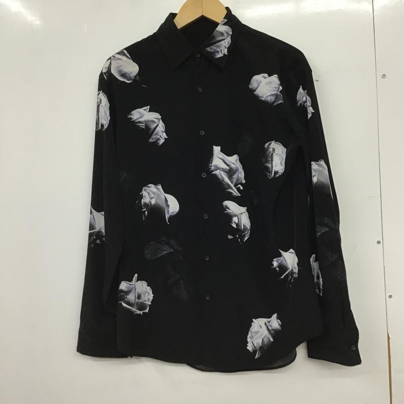 ラッドミュージシャン LAD MUSICIAN シャツ、ブラウス 長袖 長袖シャツ プリントシャツ カラーシャツ 42 プリント 黒 / ブラック / black メンズ USED 古着 中古 10160269