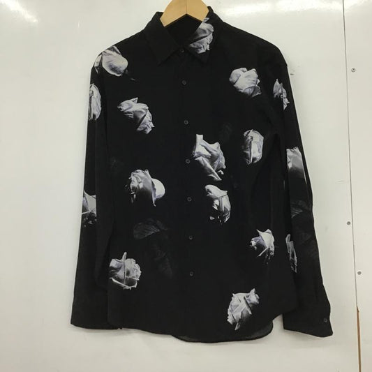 ラッドミュージシャン LAD MUSICIAN シャツ、ブラウス 長袖 長袖シャツ プリントシャツ カラーシャツ 42 プリント 黒 / ブラック / black メンズ USED 古着 中古 10160269