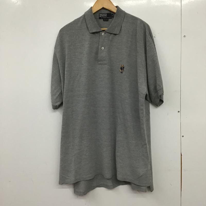 ポロバイラルフローレン Polo by RALPH LAUREN ポロシャツ 半袖 半袖ポロシャツ カラーシャツ 半袖カットソー L ロゴ、文字 灰 / グレー / gray メンズ USED 古着 中古 10160271