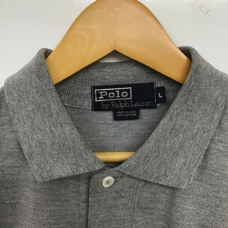 ポロバイラルフローレン Polo by RALPH LAUREN ポロシャツ 半袖 半袖ポロシャツ カラーシャツ 半袖カットソー L ロゴ、文字 灰 / グレー / gray メンズ USED 古着 中古 10160271