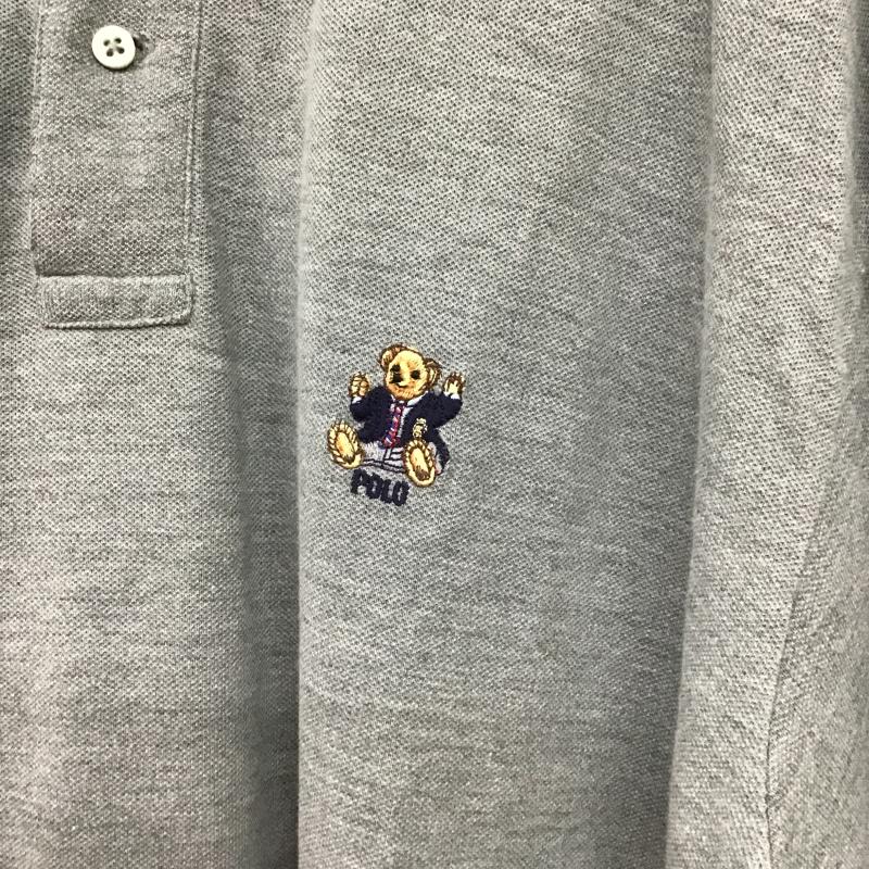 ポロバイラルフローレン Polo by RALPH LAUREN ポロシャツ 半袖 半袖ポロシャツ カラーシャツ 半袖カットソー L ロゴ、文字 灰 / グレー / gray メンズ USED 古着 中古 10160271