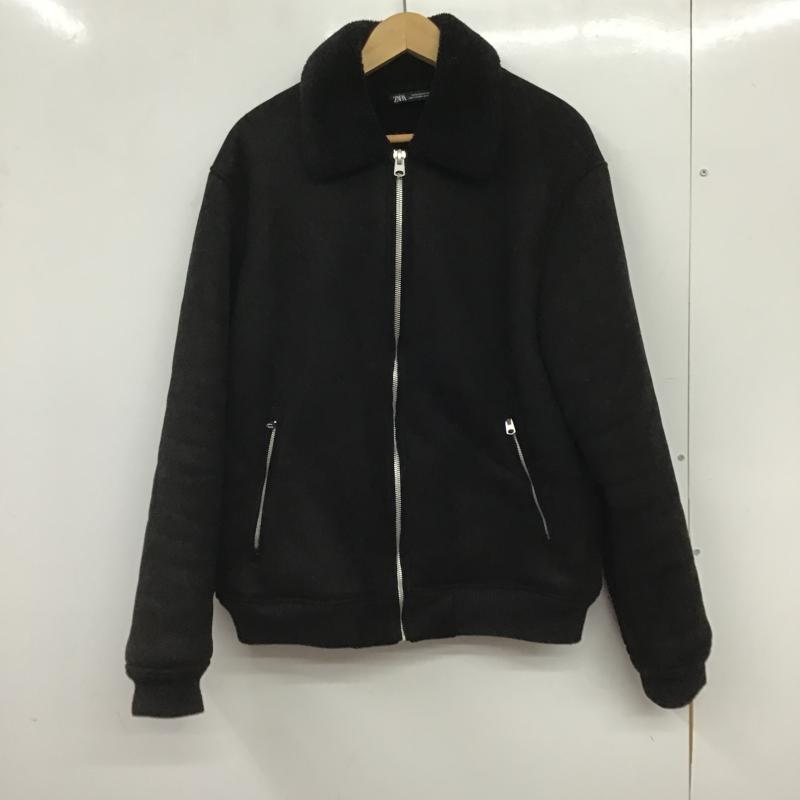 ザラ ZARA ジャケット、上着 ジャンパー、ブルゾン ジップアップジャケット アウター ボアジャケット M 無地 黒 / ブラック / black メンズ USED 古着 中古 10160273