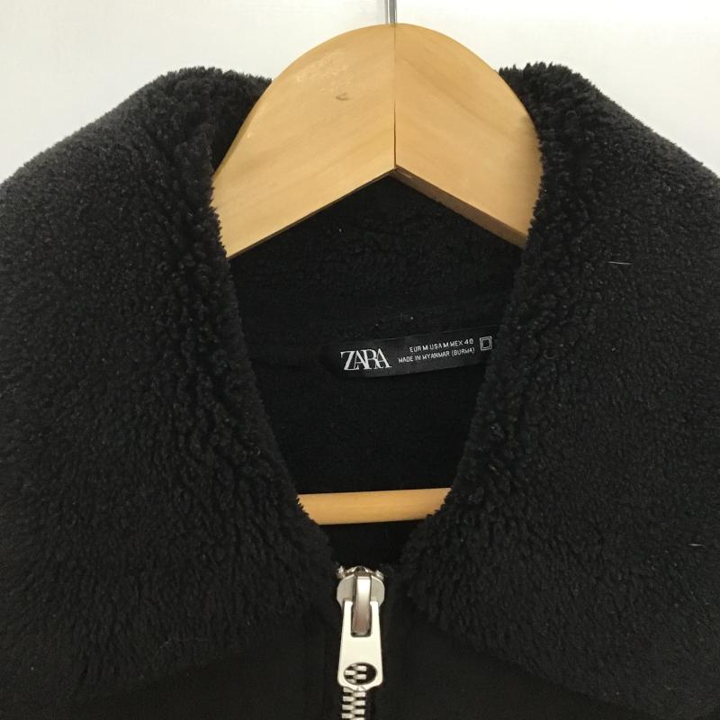 ザラ ZARA ジャケット、上着 ジャンパー、ブルゾン ジップアップジャケット アウター ボアジャケット M 無地 黒 / ブラック / black メンズ USED 古着 中古 10160273