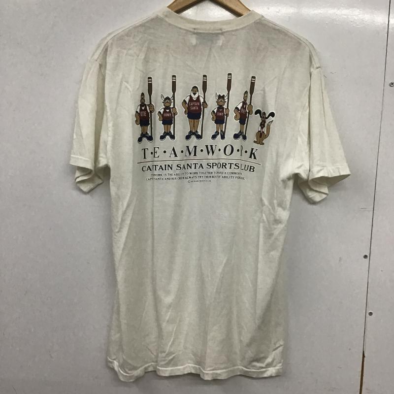 キャプテンサンタ CAPTAINSANTA Tシャツ 半袖 半袖カットソー プリントTシャツ クルーネックカットソー M プリント 白 / ホワイト / white メンズ USED 古着 中古 10160275