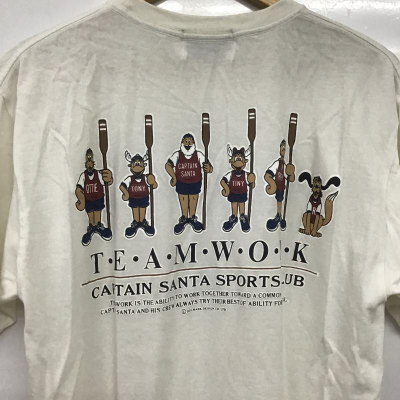 キャプテンサンタ CAPTAINSANTA Tシャツ 半袖 半袖カットソー プリントTシャツ クルーネックカットソー M プリント 白 / ホワイト / white メンズ USED 古着 中古 10160275