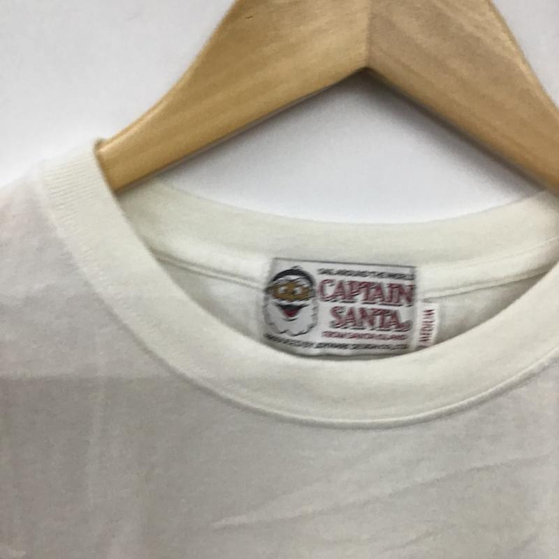 キャプテンサンタ CAPTAINSANTA Tシャツ 半袖 半袖カットソー プリントTシャツ クルーネックカットソー M プリント 白 / ホワイト / white メンズ USED 古着 中古 10160275