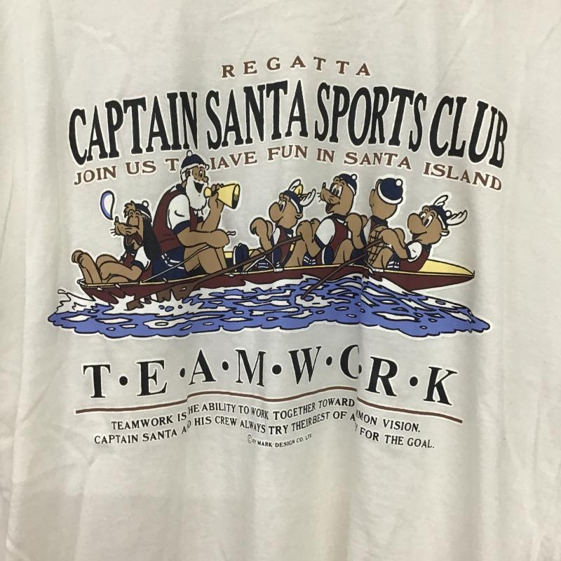 キャプテンサンタ CAPTAINSANTA Tシャツ 半袖 半袖カットソー プリントTシャツ クルーネックカットソー M プリント 白 / ホワイト / white メンズ USED 古着 中古 10160275