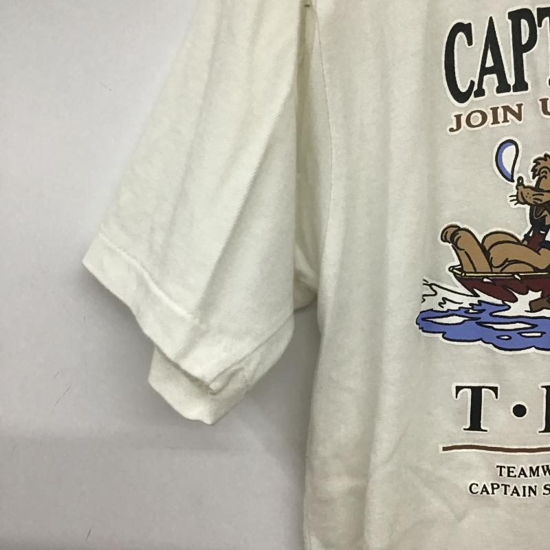 キャプテンサンタ CAPTAINSANTA Tシャツ 半袖 半袖カットソー プリントTシャツ クルーネックカットソー M プリント 白 / ホワイト / white メンズ USED 古着 中古 10160275
