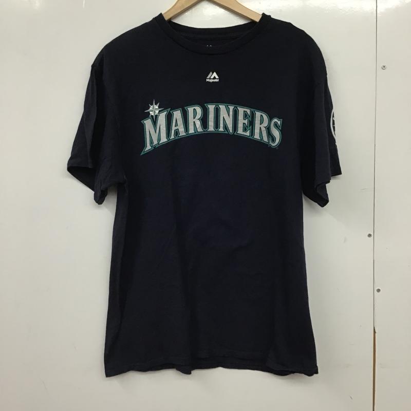 マジェスティック MAJESTIC Tシャツ 半袖 半袖カットソー プリントTシャツ クルーネックカットソー L ロゴ、文字 紺 / ネイビー / navy メンズ USED 古着 中古 10160278