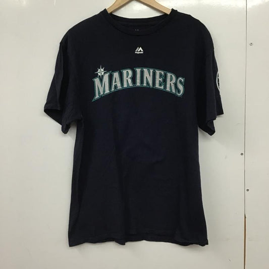 マジェスティック MAJESTIC Tシャツ 半袖 半袖カットソー プリントTシャツ クルーネックカットソー L ロゴ、文字 紺 / ネイビー / navy メンズ USED 古着 中古 10160278
