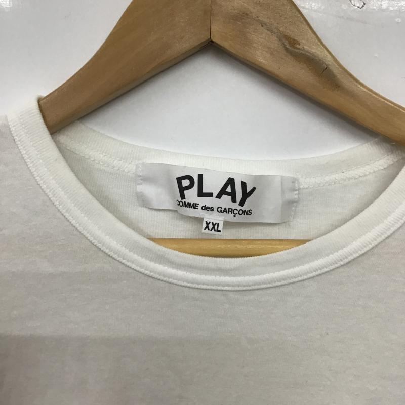 プレイコムデギャルソン PLAY COMME des GARCONS カットソー 長袖 長袖カットソー プリントカットソー クルーネック XXL ロゴ、文字 白 / ホワイト / white メンズ USED 古着 中古 10160279