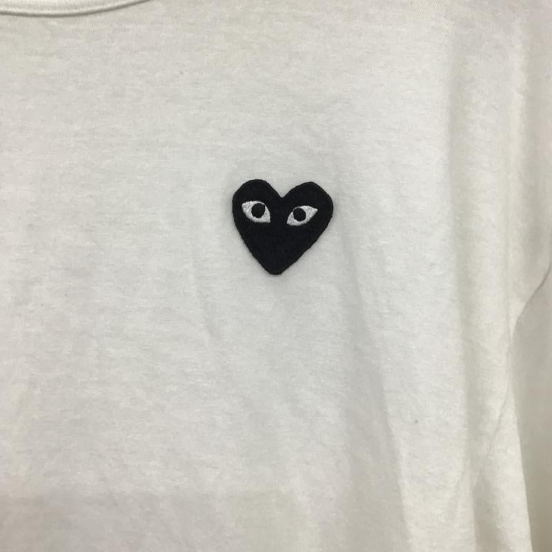 プレイコムデギャルソン PLAY COMME des GARCONS カットソー 長袖 長袖カットソー プリントカットソー クルーネック XXL ロゴ、文字 白 / ホワイト / white メンズ USED 古着 中古 10160279