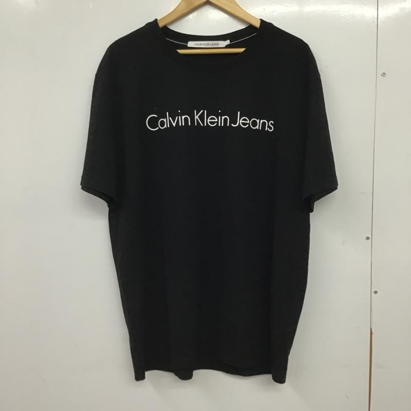 カルヴァン クライン ジーンズ Calvin Klein Jeans Tシャツ 半袖 半袖カットソー プリントTシャツ クルーネックカットソー L ロゴ、文字 黒 / ブラック / black メンズ USED 古着 中古 10160280