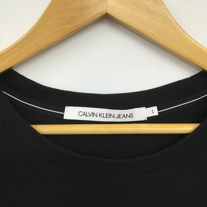 カルヴァン クライン ジーンズ Calvin Klein Jeans Tシャツ 半袖 半袖カットソー プリントTシャツ クルーネックカットソー L ロゴ、文字 黒 / ブラック / black メンズ USED 古着 中古 10160280