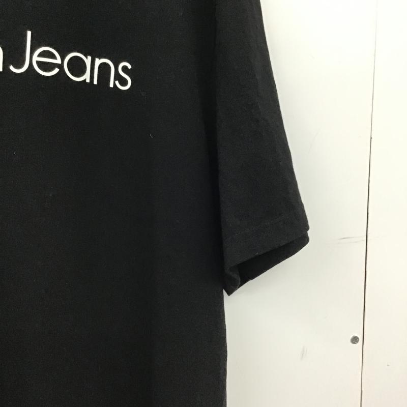 カルヴァン クライン ジーンズ Calvin Klein Jeans Tシャツ 半袖 半袖カットソー プリントTシャツ クルーネックカットソー L ロゴ、文字 黒 / ブラック / black メンズ USED 古着 中古 10160280