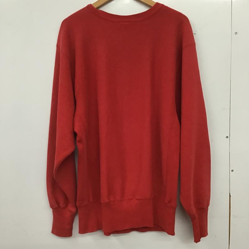 チャンピオン Champion トレーナー 長袖 長袖トレーナー スウェット クルーネック プルオーバー L ロゴ、文字 赤 / レッド / red メンズ USED 古着 中古 10160284