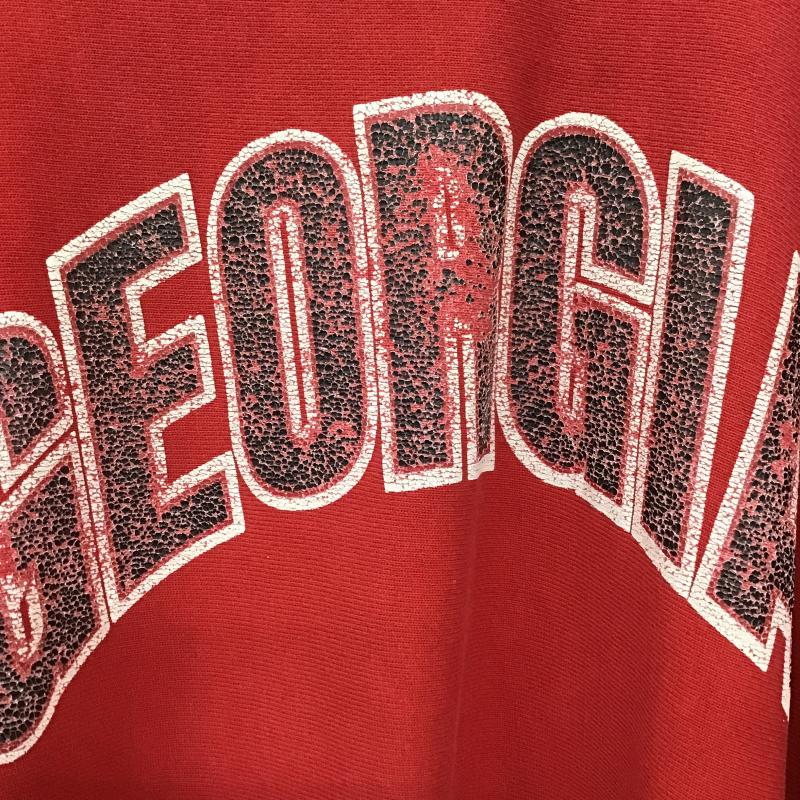 チャンピオン Champion トレーナー 長袖 長袖トレーナー スウェット クルーネック プルオーバー L ロゴ、文字 赤 / レッド / red メンズ USED 古着 中古 10160284
