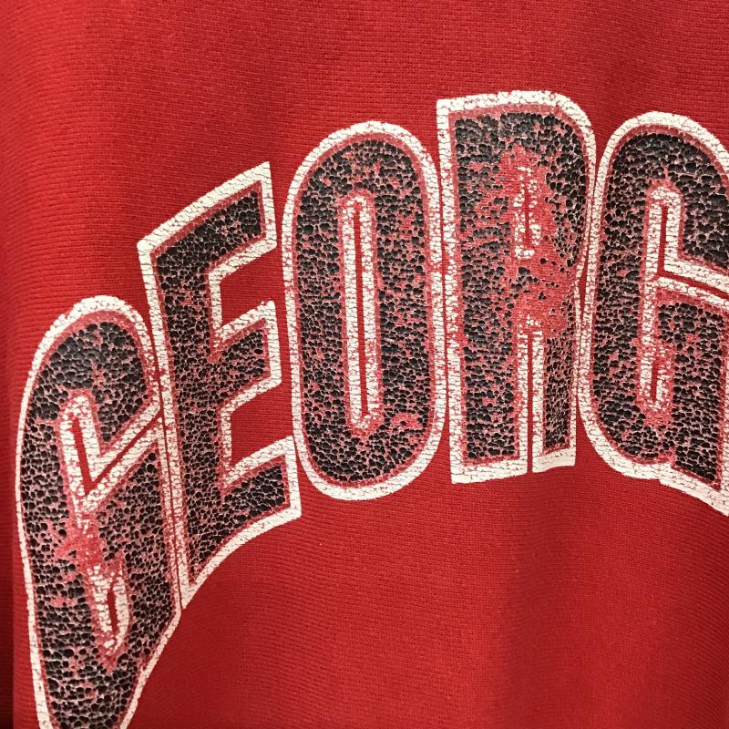 チャンピオン Champion トレーナー 長袖 長袖トレーナー スウェット クルーネック プルオーバー L ロゴ、文字 赤 / レッド / red メンズ USED 古着 中古 10160284