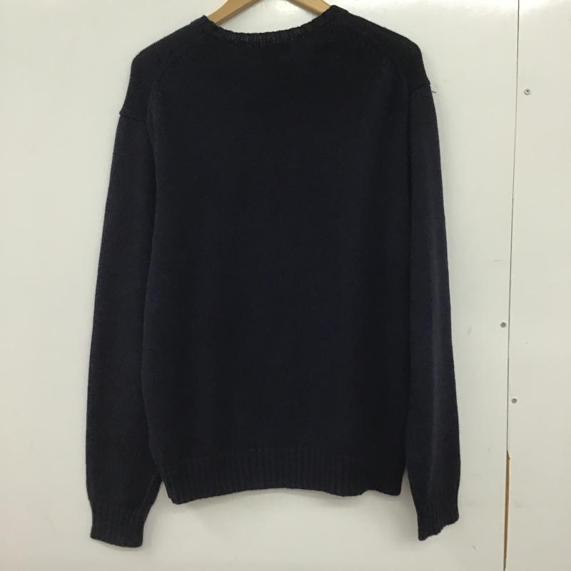 ポロラルフローレン POLO RALPH LAUREN ニット、セーター 長袖 長袖ニットカットソー クルーネック セーター M プリント 紺 / ネイビー / navy メンズ USED 古着 中古 10160294