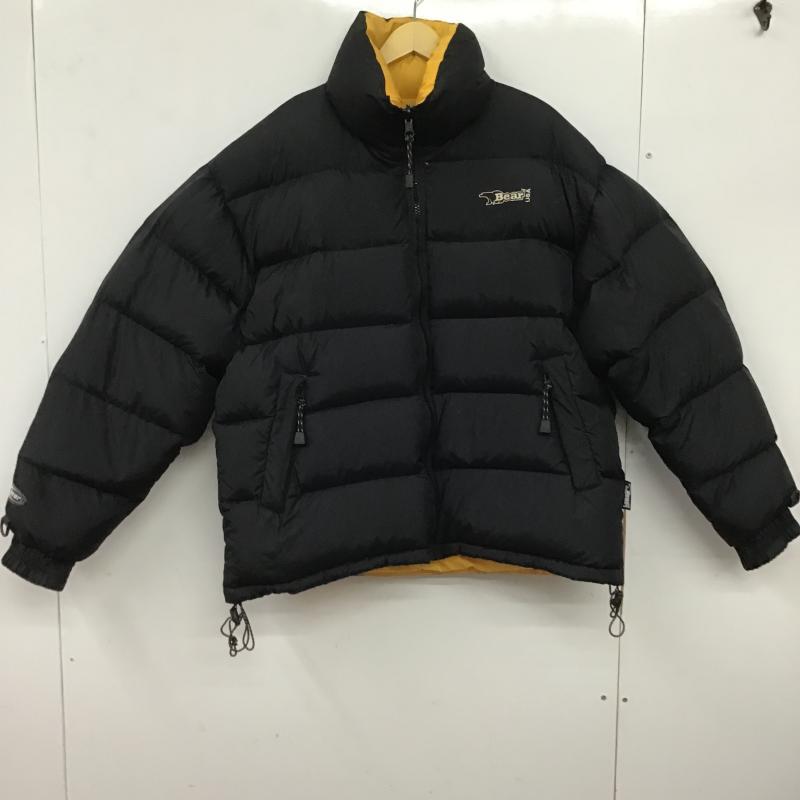 ベアー Bear USA ジャケット、上着 ジャンパー、ブルゾン ジップアップジャケット ダウンジャケット アウター M ロゴ、文字 黒 / ブラック / black X 黄 / イエロー / yellow メンズ USED 古着 中古 10160297