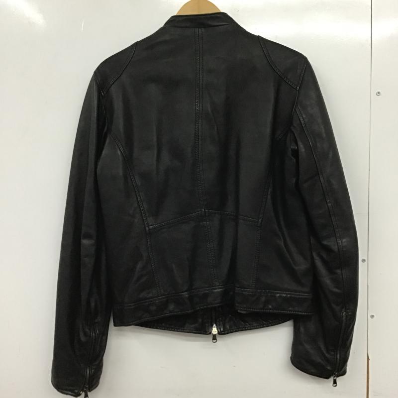 古着 USED ジャケット、上着 ジャンパー、ブルゾン シングルライダース ラムレザー 48 無地 黒 / ブラック / black メンズ USED 古着 中古 10160299