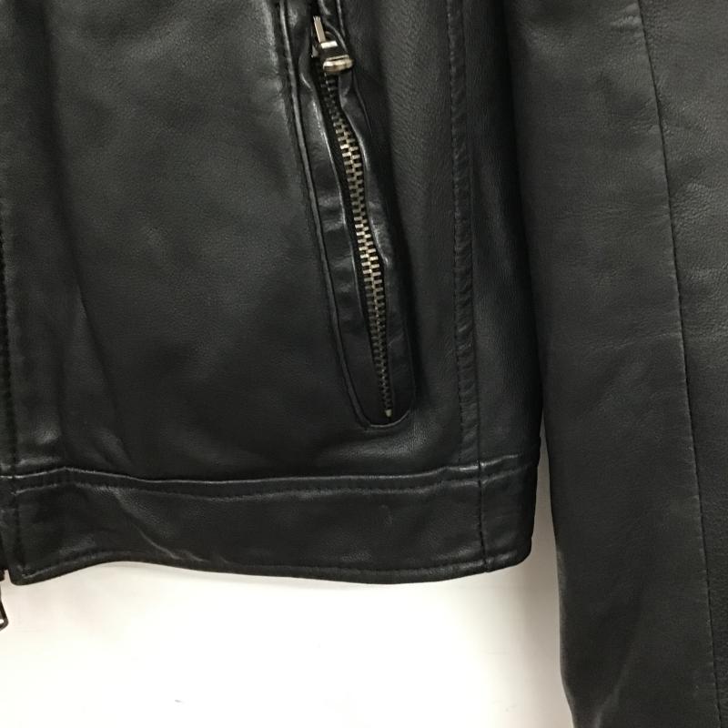 古着 USED ジャケット、上着 ジャンパー、ブルゾン シングルライダース ラムレザー 48 無地 黒 / ブラック / black メンズ USED 古着 中古 10160299