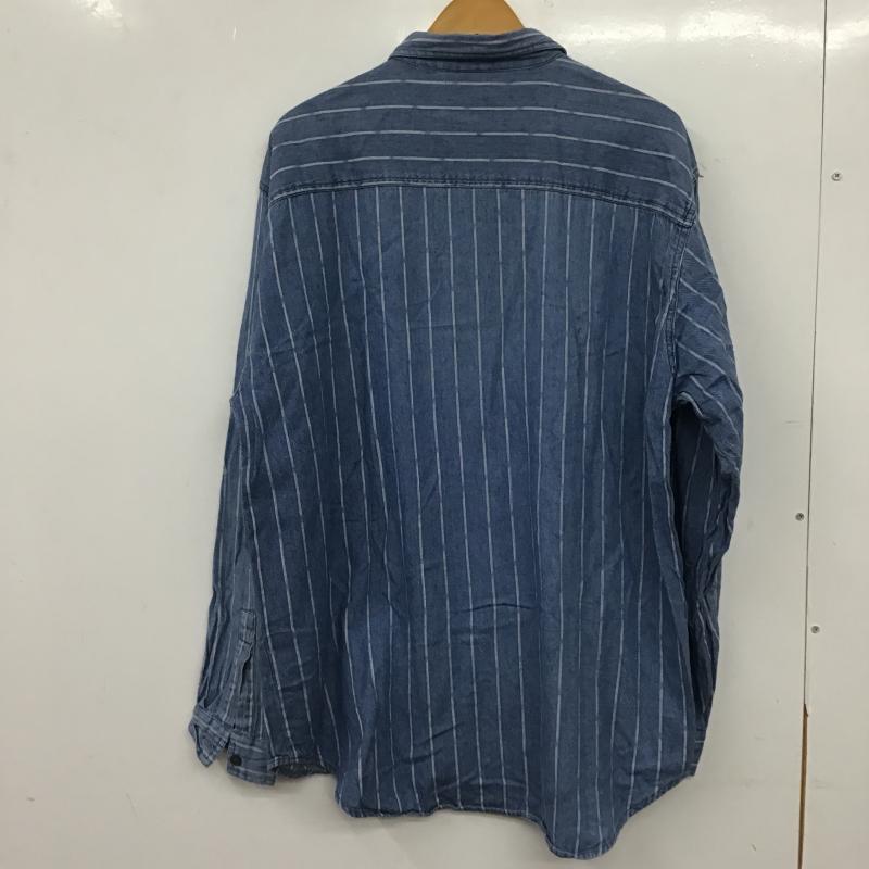 リーバイス Levi s シャツ、ブラウス 長袖 長袖シャツ ストライプシャツ カラーシャツ L ストライプ インディゴ / インディゴ / Indigo メンズ USED 古着 中古 10160300