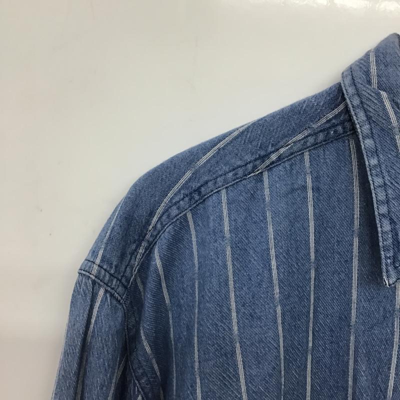 リーバイス Levi s シャツ、ブラウス 長袖 長袖シャツ ストライプシャツ カラーシャツ L ストライプ インディゴ / インディゴ / Indigo メンズ USED 古着 中古 10160300