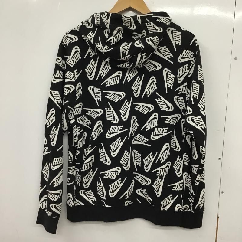 ナイキ NIKE パーカー 長袖 長袖パーカー プルオーバーパーカー スウェット M ロゴ、文字 白 / ホワイト / white X 黒 / ブラック / black メンズ USED 古着 中古 10160304