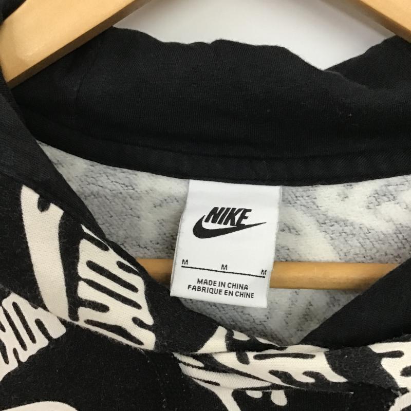 ナイキ NIKE パーカー 長袖 長袖パーカー プルオーバーパーカー スウェット M ロゴ、文字 白 / ホワイト / white X 黒 / ブラック / black メンズ USED 古着 中古 10160304