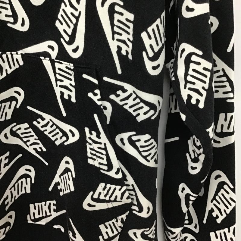 ナイキ NIKE パーカー 長袖 長袖パーカー プルオーバーパーカー スウェット M ロゴ、文字 白 / ホワイト / white X 黒 / ブラック / black メンズ USED 古着 中古 10160304