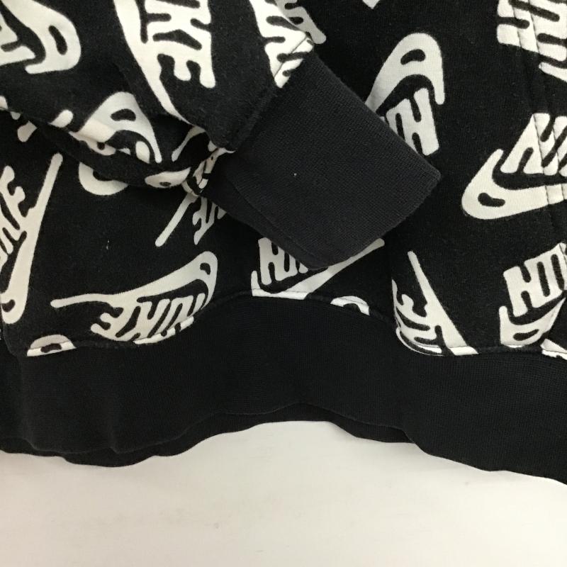 ナイキ NIKE パーカー 長袖 長袖パーカー プルオーバーパーカー スウェット M ロゴ、文字 白 / ホワイト / white X 黒 / ブラック / black メンズ USED 古着 中古 10160304