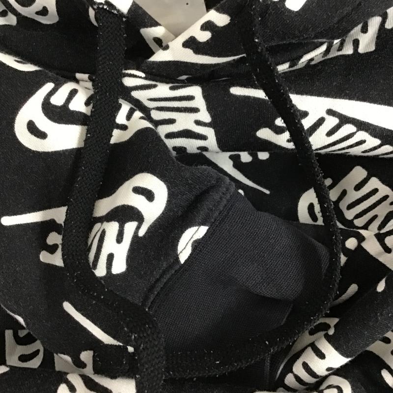 ナイキ NIKE パーカー 長袖 長袖パーカー プルオーバーパーカー スウェット M ロゴ、文字 白 / ホワイト / white X 黒 / ブラック / black メンズ USED 古着 中古 10160304