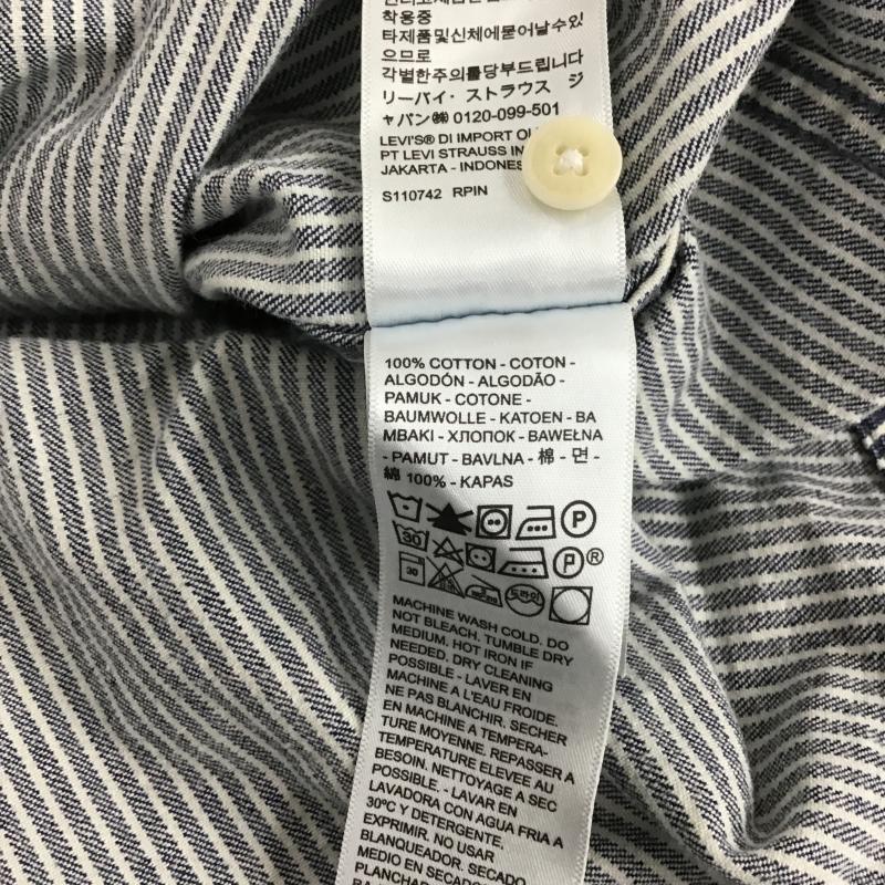 リーバイス Levi s シャツ、ブラウス 長袖 長袖シャツ ストライプシャツ カラーシャツ XL ストライプ 白 / ホワイト / white X インディゴ / インディゴ / Indigo メンズ USED 古着 中古 10160309