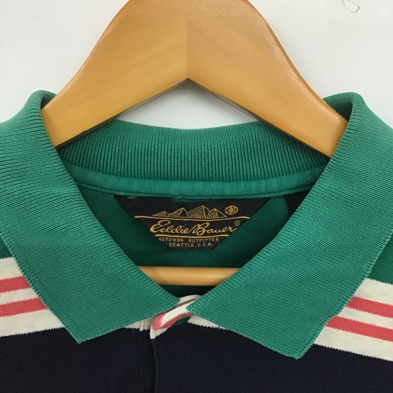 エディーバウアー Eddie Bauer ポロシャツ 半袖 半袖ポロシャツ カラーシャツ 半袖カットソー XL ボーダー柄 マルチカラー / マルチカラー / multicolor メンズ USED 古着 中古 10160313