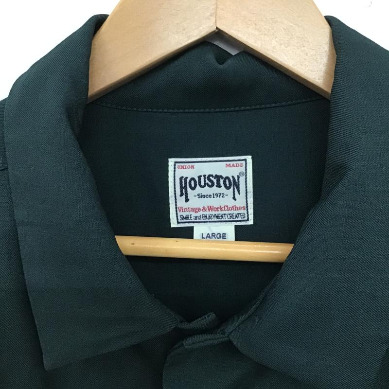 ヒューストン HOUSTON シャツ、ブラウス 半袖 半袖シャツ 刺繍シャツ カラーシャツ L 刺繍 緑 / グリーン / green メンズ USED 古着 中古 10160315