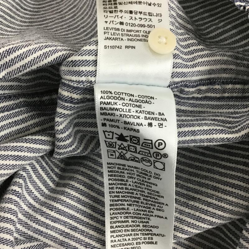 リーバイス Levi s シャツ、ブラウス 長袖 長袖シャツ ストライプシャツ カラーシャツ XL ストライプ 紺 / ネイビー / navy X アイボリー / アイボリー / メンズ USED 古着 中古 10160318