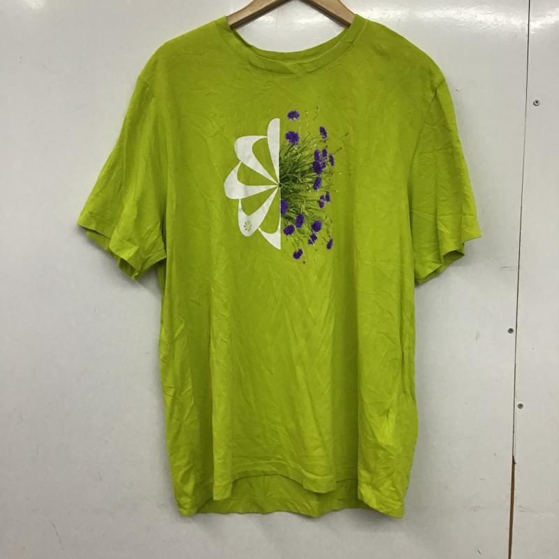 ナイキ NIKE Tシャツ 半袖 半袖カットソー プリントTシャツ クルーネックカットソー XXL プリント 黄緑 / イエローグリーン / メンズ USED 古着 中古 10160319