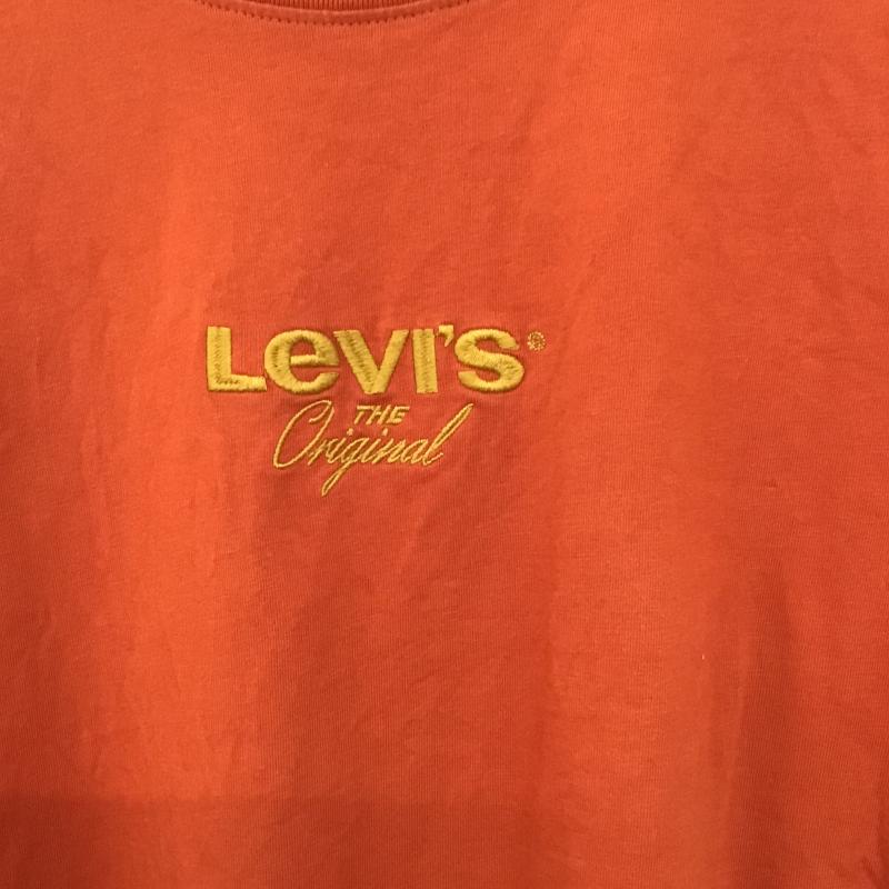 リーバイス Levi s Tシャツ 半袖 半袖カットソー プリントTシャツ クルーネックカットソー L ロゴ、文字 橙 / オレンジ / orange メンズ USED 古着 中古 10160323