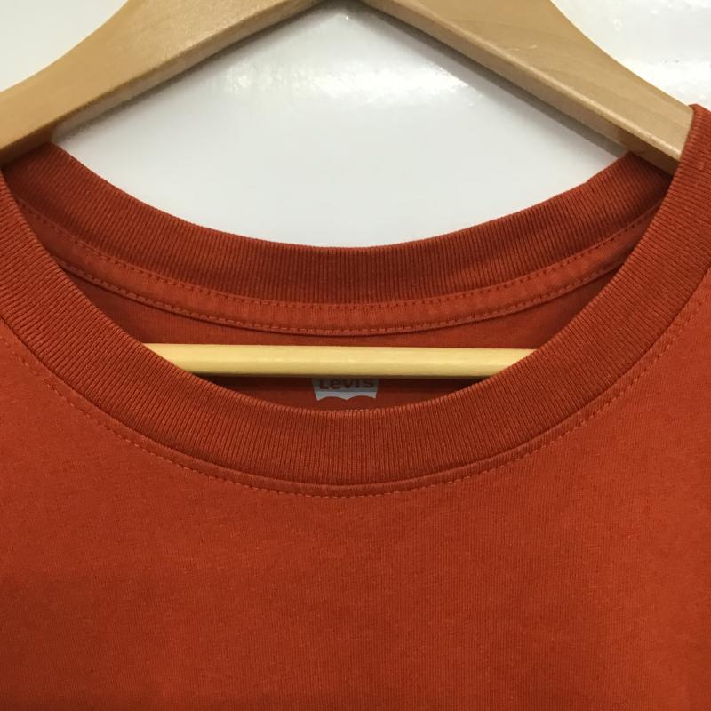 リーバイス Levi s Tシャツ 半袖 半袖カットソー プリントTシャツ クルーネックカットソー L ロゴ、文字 橙 / オレンジ / orange メンズ USED 古着 中古 10160323