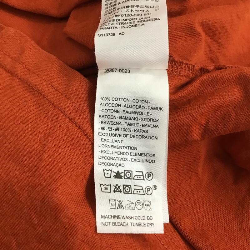 リーバイス Levi s Tシャツ 半袖 半袖カットソー プリントTシャツ クルーネックカットソー L ロゴ、文字 橙 / オレンジ / orange メンズ USED 古着 中古 10160323