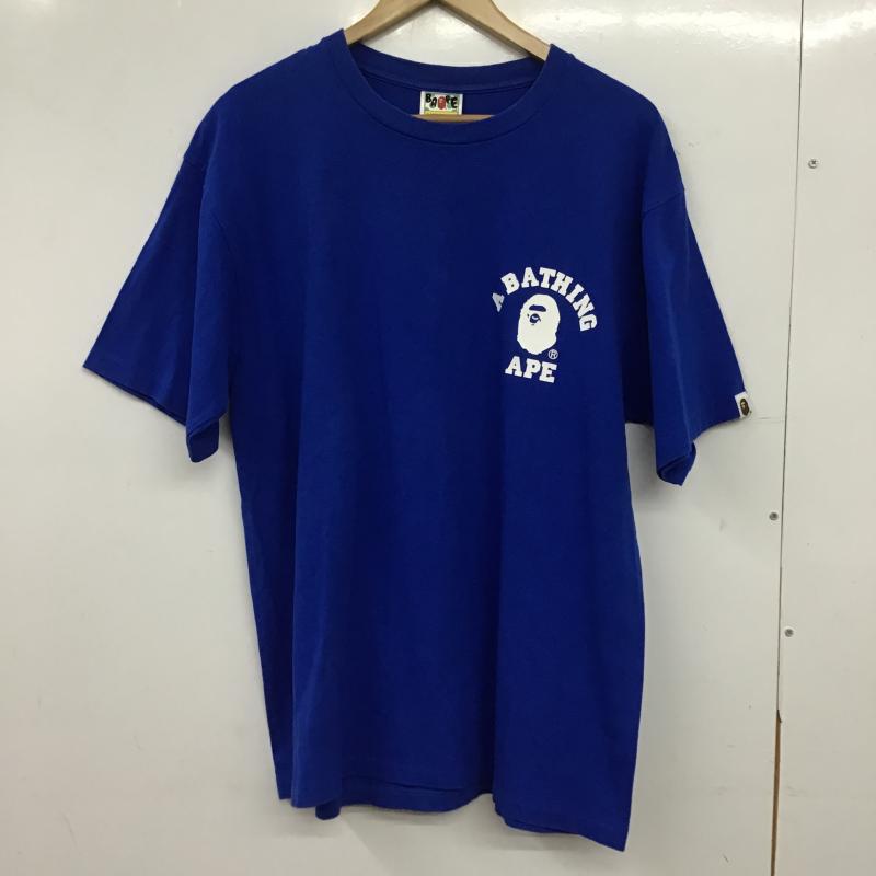 ベイプ BAPE Tシャツ 半袖 半袖カットソー プリントTシャツ クルーネックカットソー XL プリント 青 / ブルー / blue メンズ USED 古着 中古 10160324