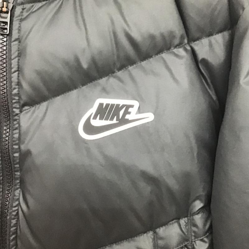 ナイキ NIKE ジャケット、上着 ジャンパー、ブルゾン ダウンジャケット アウター ジップアップジャケット XL ロゴ、文字 黒 / ブラック / black メンズ USED 古着 中古 10160331