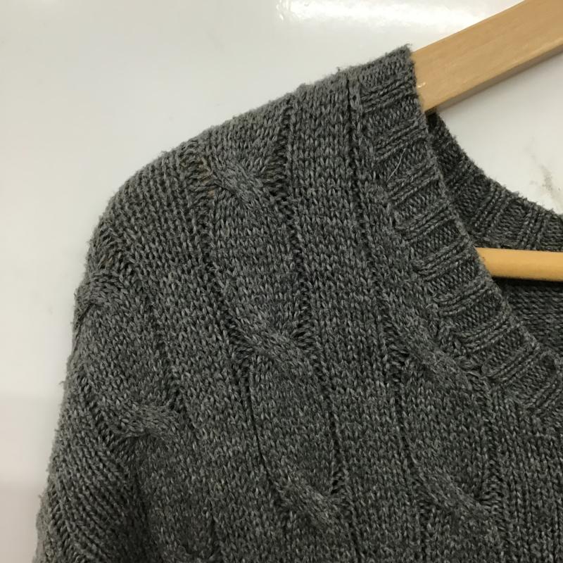 ポロラルフローレン POLO RALPH LAUREN ニット、セーター 長袖 長袖ニットカットソー クルーネック セーター XXL ロゴ、文字 灰 / グレー / gray メンズ USED 古着 中古 10160336
