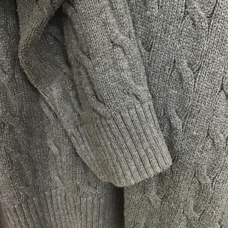 ポロラルフローレン POLO RALPH LAUREN ニット、セーター 長袖 長袖ニットカットソー クルーネック セーター XXL ロゴ、文字 灰 / グレー / gray メンズ USED 古着 中古 10160336