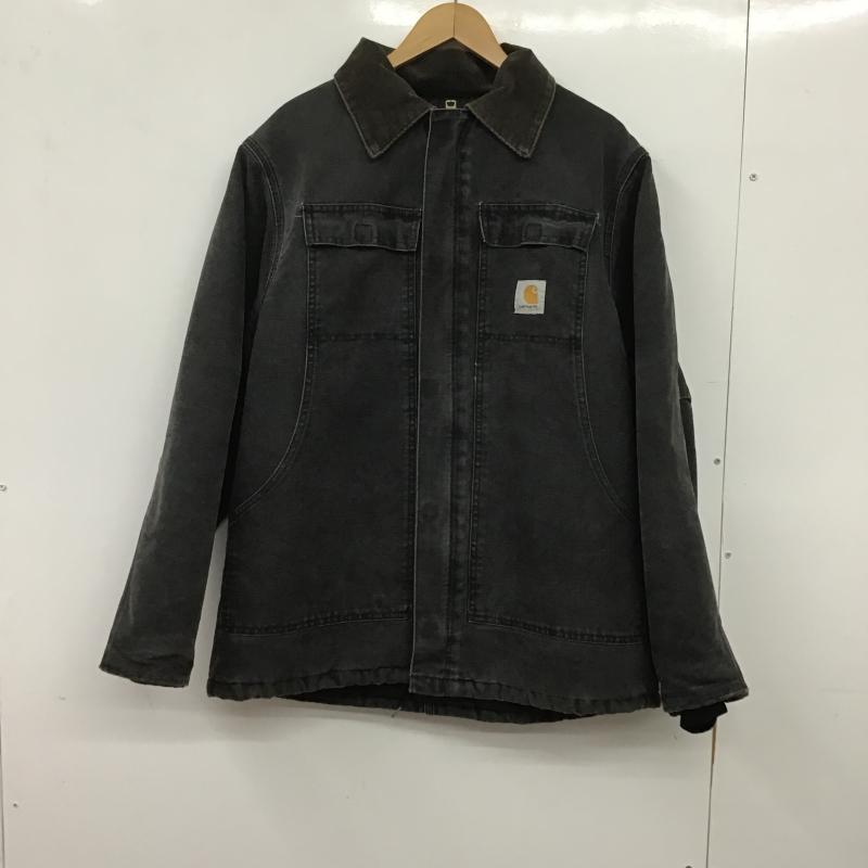 カーハート Carhartt ジャケット、上着 ジャンパー、ブルゾン ジップアップジャケット デニムジャケット アウター 44 ロゴ、文字 ダークグレー / ダークグレー / メンズ USED 古着 中古 10160339